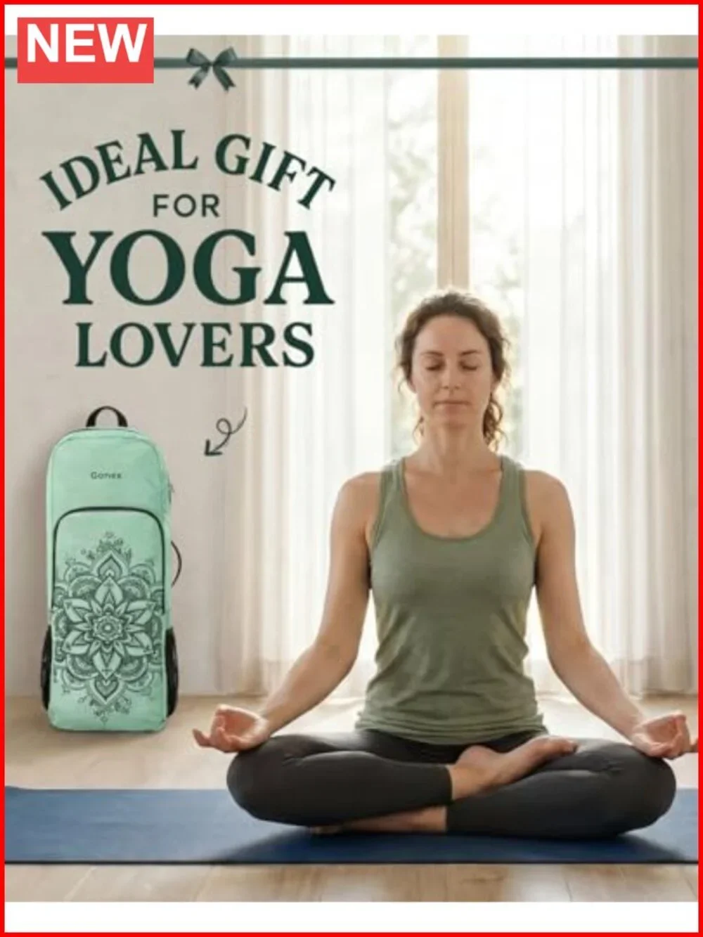 Convertible Yoga Mat Bag Backpack with Wet Pocket 600D Polyester, Padded